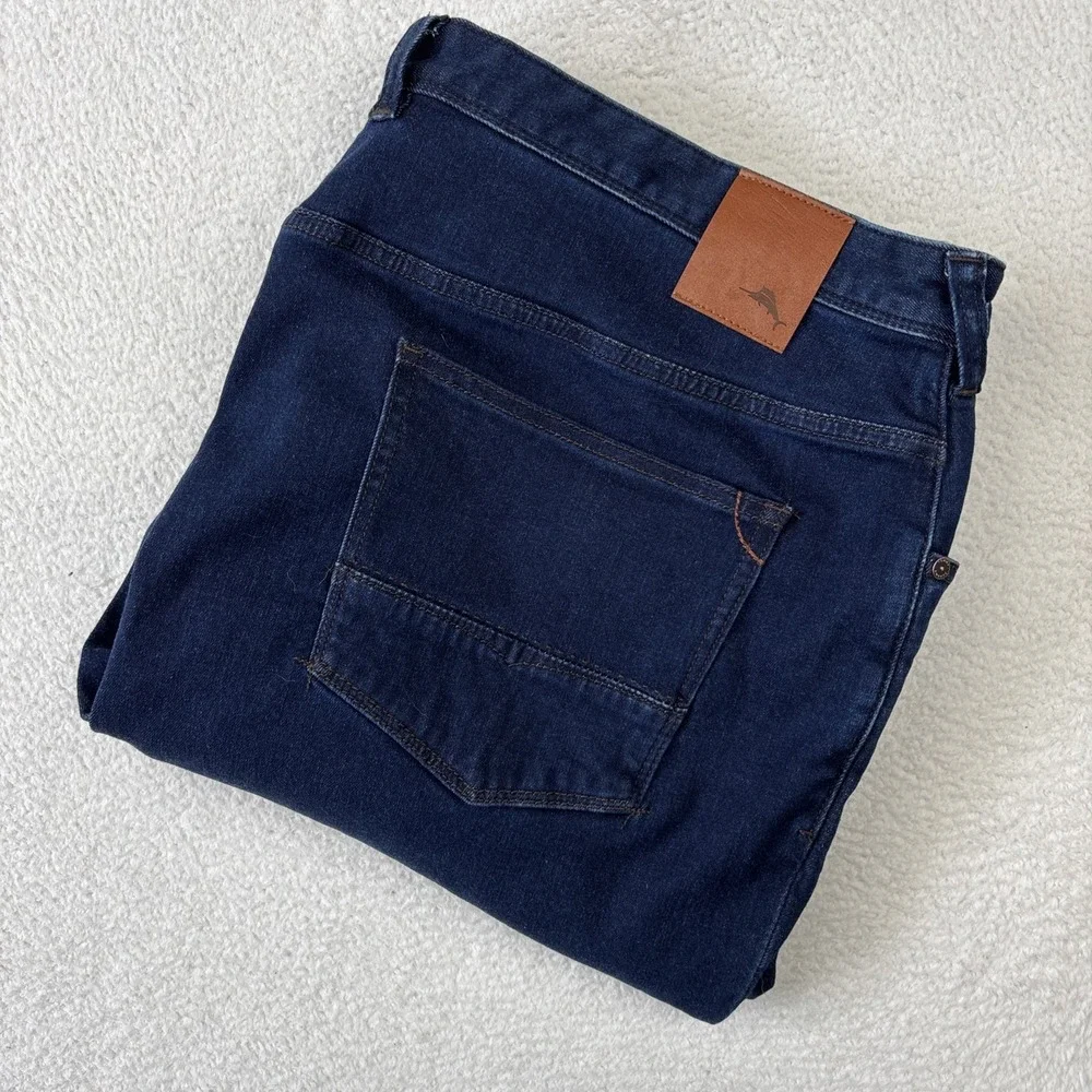 TOMMY BAHAMA 'Boracay' Mens Jeans 46/32 Dark Blue Stretch Denim Straight Leg